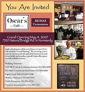 Oscar's Cafe Grand Opening Email Invitation